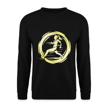 Running Marathon Woman - Unisex Sweatshirt - black - Front - Alina (178cm) & Michal (187cm)