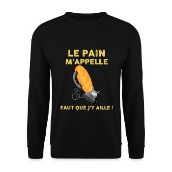 Idée cadeau métier Boulanger, humour appel - Sweat-shirt Unisexe - noir - Devant - Alina (178cm) & Michal (187cm)