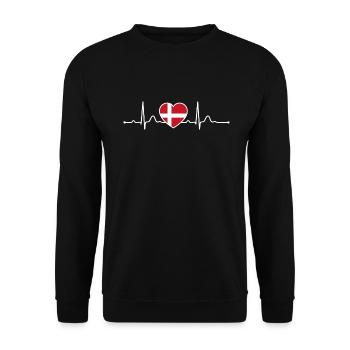 Denmark Heart Heartline Holiday - Unisex Sweatshirt - black - Front - Alina (178cm) & Michal (187cm)