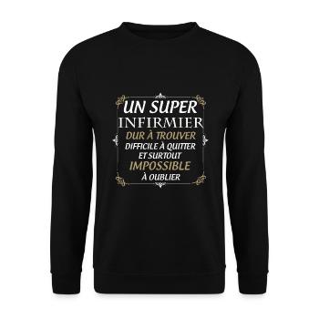 Mon Super Infirmier Préféré - Sweat-shirt Unisexe - noir - Devant - Alina (178cm) & Michal (187cm)