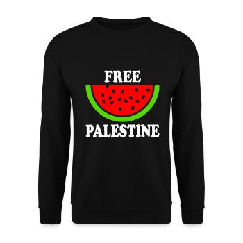 Free palestine - Wassermelone Melone - Unisex Pullover - Schwarz - Vorne - Alina (178cm) & Michal (187cm)