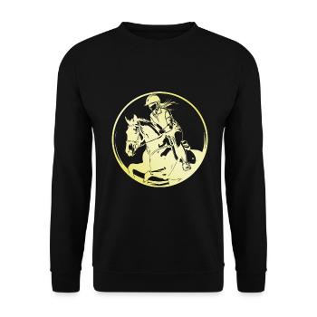 Cheval de selle femme - Sweat-shirt Unisexe - noir - Devant - Alina (178cm) & Michal (187cm)