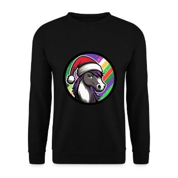 Horse Christmas X-Mas - Unisex Sweatshirt - black - Front - Alina (178cm) & Michal (187cm)
