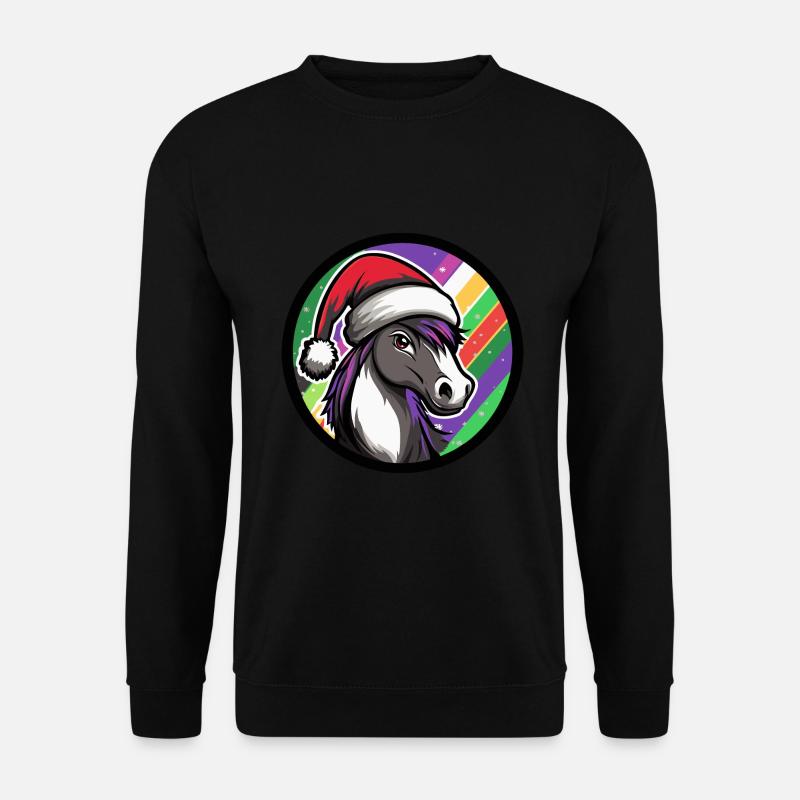 Pferd Weihnachten X-Mas - Unisex Pullover - Schwarz