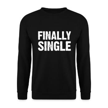 Finally Single - Unisex Sweatshirt - black - Front - Alina (178cm) & Michal (187cm)