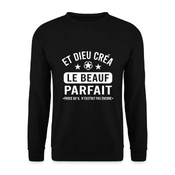 Beauf cadeau humour débile - Sweat-shirt Unisexe - noir - Devant - Alina (178cm) & Michal (187cm)