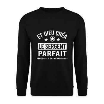 Sergent cadeau drôle militaire gendarme pompier - Sweat-shirt Unisexe - noir - Devant - Alina (178cm) & Michal (187cm)