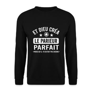 Parieur sportif cadeau drôle paris pro - Sweat-shirt Unisexe - noir - Devant - Alina (178cm) & Michal (187cm)