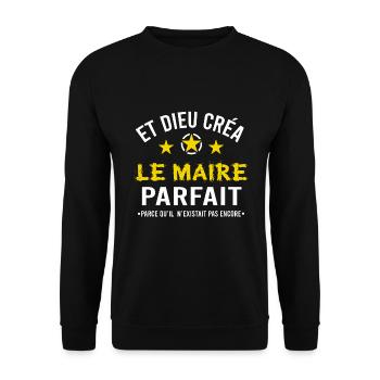 Maire cadeau drôle homme ville - Sweat-shirt Unisexe - noir - Devant - Alina (178cm) & Michal (187cm)