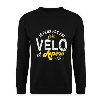 je peux pas j'ai Vélo Humour BMX vélo cross - Sweat-shirt Unisexe - noir - Devant - Alina (178cm) & Michal (187cm)