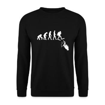 Tauchen Evolution Diver Humor Tauchen - Unisex Pullover - Schwarz - Vorne - Alina (178cm) & Michal (187cm)