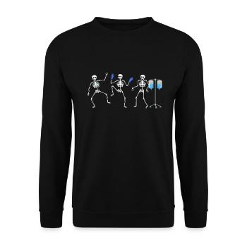 Funny Halloween Skeleton Healthcare Nurse Team - Unisex Sweatshirt - black - Front - Alina (178cm) & Michal (187cm)