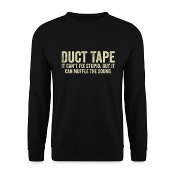 Klebeband, das es nicht reparieren kann, dumm - Unisex Pullover - Schwarz - Vorne - Alina (178cm) & Michal (187cm)