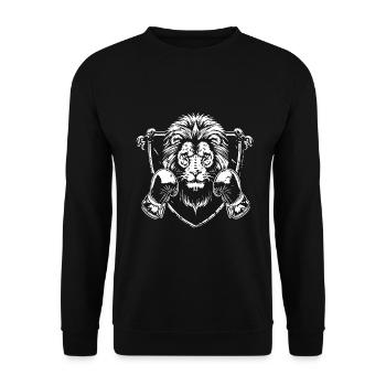 Lion Boxer Fighter - Sweat-shirt Unisexe - noir - Devant - Alina (178cm) & Michal (187cm)