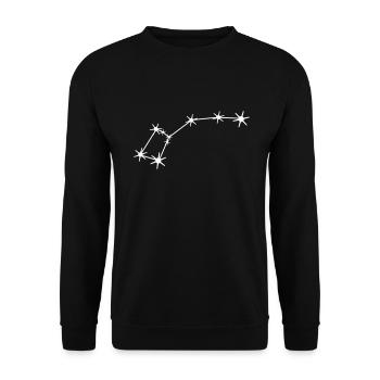 Sternbild Kleiner Bär / Wagen Konstellation - Unisex Pullover - Schwarz - Vorne - Alina (178cm) & Michal (187cm)