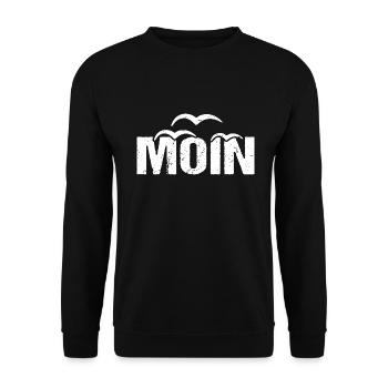 Moin Möwen Vintage Moin - Unisex Pullover - Schwarz - Vorne - Alina (178cm) & Michal (187cm)