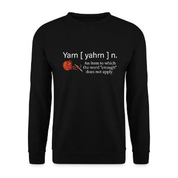 Yarn Noun definition Funny Knitting crochet - Sweat-shirt Unisexe - noir - Devant - Alina (178cm) & Michal (187cm)