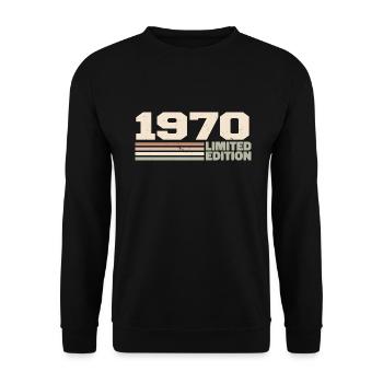 1970 Cadeau Anniversaire 1970 édition limitée 1970 - Sweat-shirt Unisexe - noir - Devant - Alina (178cm) & Michal (187cm)