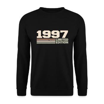 1997 Cadeau Anniversaire 1997 édition limitée 1997 - Sweat-shirt Unisexe - noir - Devant - Alina (178cm) & Michal (187cm)