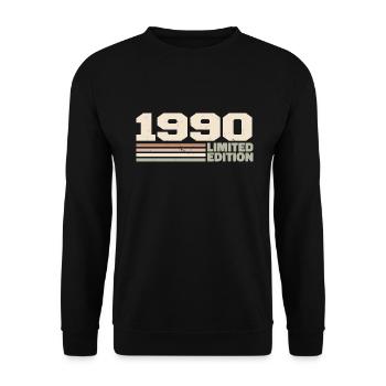1990 Geburtstagsgeschenk 1990 limitierte Auflage 1990 - Unisex Pullover - Schwarz - Vorne - Alina (178cm) & Michal (187cm)
