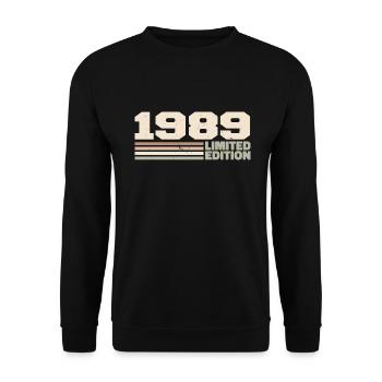 1989 Cadeau Anniversaire 1989 édition limitée 1989 - Sweat-shirt Unisexe - noir - Devant - Alina (178cm) & Michal (187cm)