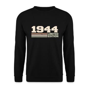 1944 Cadeau Anniversaire 1944 édition limitée 1944 - Sweat-shirt Unisexe - noir - Devant - Alina (178cm) & Michal (187cm)