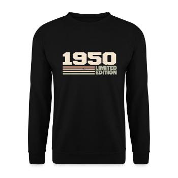1950 Cadeau Anniversaire 1950 édition limitée 1950 - Sweat-shirt Unisexe - noir - Devant - Alina (178cm) & Michal (187cm)