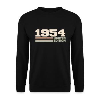 1954 Cadeau Anniversaire 1954 édition limitée 1954 - Sweat-shirt Unisexe - noir - Devant - Alina (178cm) & Michal (187cm)