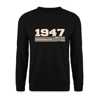 1947 Anniversary Gift 1947 Limited Edition 1947 - Unisex Sweatshirt - black - Front - Alina (178cm) & Michal (187cm)
