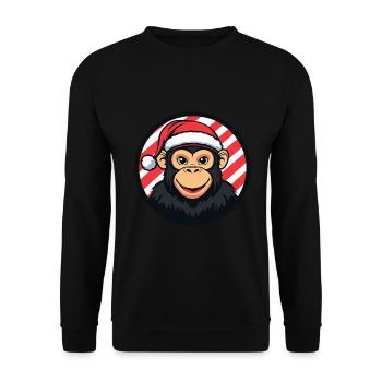 Monkey Christmas X-Mas - Unisex Sweatshirt - black - Front - Alina (178cm) & Michal (187cm)