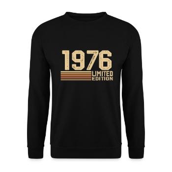 Né en 1976 anniversaire - Cadeau 1976 Vintage 1976 - Sweat-shirt Unisexe - noir - Devant - Alina (178cm) & Michal (187cm)