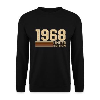 Né en 1968 anniversaire - Cadeau 1968 Vintage 1968 - Sweat-shirt Unisexe - noir - Devant - Alina (178cm) & Michal (187cm)