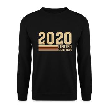Né en 2020 anniversaire - Cadeau 2020 Vintage 2020 - Sweat-shirt Unisexe - noir - Devant - Alina (178cm) & Michal (187cm)