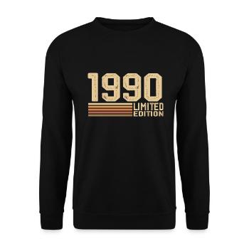 Jahrgang 1990 Geburtstag - 1990 Jahrgang 1990 Geschenk - Unisex Pullover - Schwarz - Vorne - Alina (178cm) & Michal (187cm)
