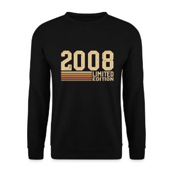 Né en 2008 anniversaire - Cadeau 2008 Vintage 2008 - Sweat-shirt Unisexe - noir - Devant - Alina (178cm) & Michal (187cm)