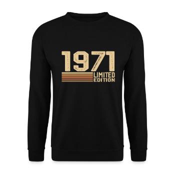 Né en 1971 anniversaire - Cadeau 1971 Vintage 1971 - Sweat-shirt Unisexe - noir - Devant - Alina (178cm) & Michal (187cm)