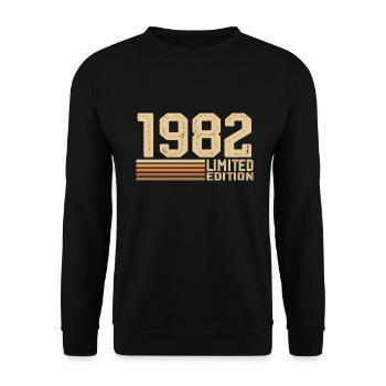 Jahrgang 1982 Geburtstag - Geschenk 1982 Jahrgang 1982 - Unisex Pullover - Schwarz - Vorne - Alina (178cm) & Michal (187cm)