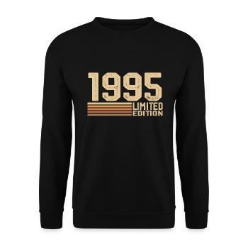 Né en 1995 anniversaire - Cadeau 1995 Vintage 1995 - Sweat-shirt Unisexe - noir - Devant - Alina (178cm) & Michal (187cm)