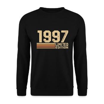 Jahrgang 1997 Geburtstag - Geschenk 1997 Jahrgang 1997 - Unisex Pullover - Schwarz - Vorne - Alina (178cm) & Michal (187cm)