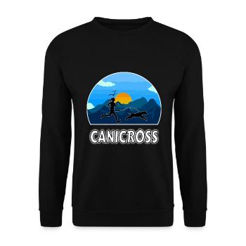 Canicross Natur Laufen Hund Hundesport - Unisex Pullover - Schwarz - Vorne - Alina (178cm) & Michal (187cm)
