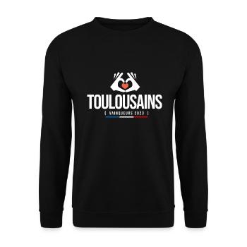 Toulouse football vainqueurs 2023 Foot - Sweat-shirt Unisexe - noir - Devant - Alina (178cm) & Michal (187cm)