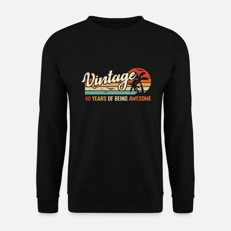 40 Jahre Retro Vintage Geburtstagsgeschenk 40 Jahre - Unisex Pullover - Schwarz