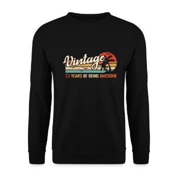 23 Years Retro Birthday Gift Vintage 23 Years - Unisex Sweatshirt - black - Front - Alina (178cm) & Michal (187cm)