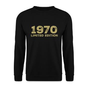 Cadeau D'anniversaire Nées En 1970 Vintage 1970 - Sweat-shirt Unisexe - noir - Devant - Alina (178cm) & Michal (187cm)