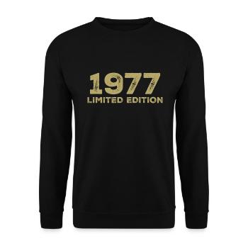 Cadeau D'anniversaire Nées En 1977 Vintage 1977 - Sweat-shirt Unisexe - noir - Devant - Alina (178cm) & Michal (187cm)