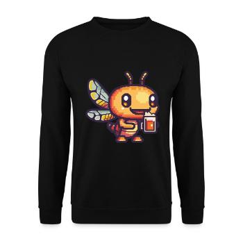 Libelle Pixel Bier - Unisex Pullover - Schwarz - Vorne - Alina (178cm) & Michal (187cm)