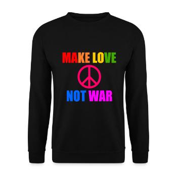 Make love not war - Unisex Sweatshirt - black - Front - Alina (178cm) & Michal (187cm)