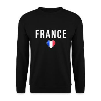 Drapeau France français - Sweat-shirt Unisexe - noir - Devant - Alina (178cm) & Michal (187cm)
