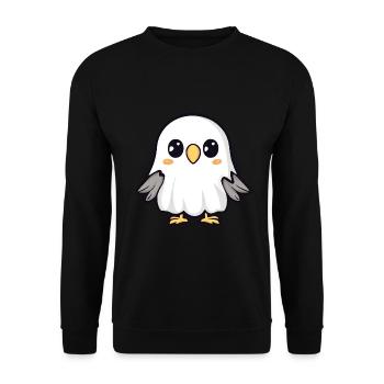 Aigle Halloween bande dessinée fantôme - Sweat-shirt Unisexe - noir - Devant - Alina (178cm) & Michal (187cm)