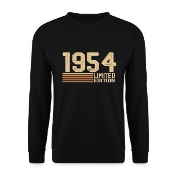 Jahrgang 1954 Geburtstag - Geschenk 1954 Jahrgang 1954 - Unisex Pullover - Schwarz - Vorne - Alina (178cm) & Michal (187cm)